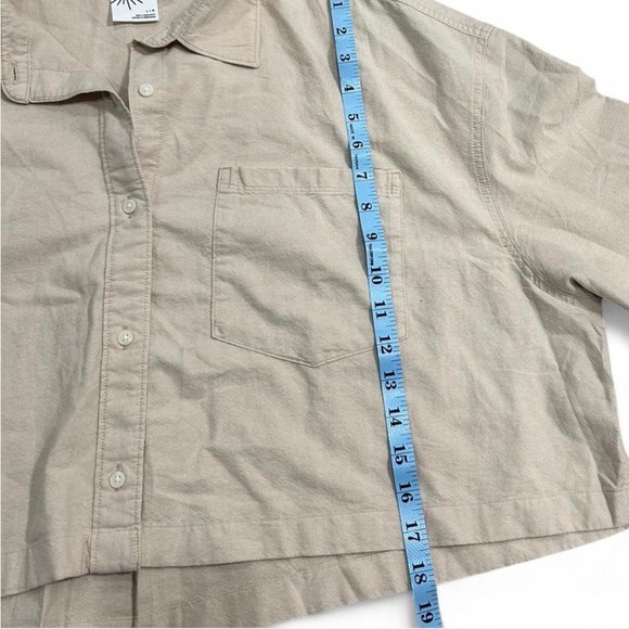 Offline by Aerie Tan Cropped Oversized Button-Up Shirt, NWT, Women’s Size Large - Picture 7 of 7